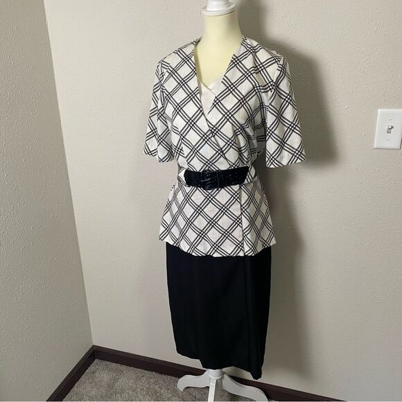 Vintage 80's MC ll One Piece Wrap Dress W/ Matching Belt Women's Size 14 - Picture 11 of 15
